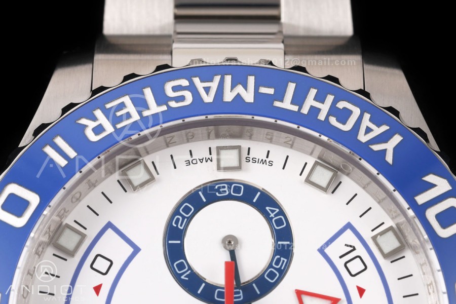 YachtMaster II 116689 SS KF 1:1 Best Edition Blue Ceramic Bezel White Dial on SS Bracelet A7750 V2
