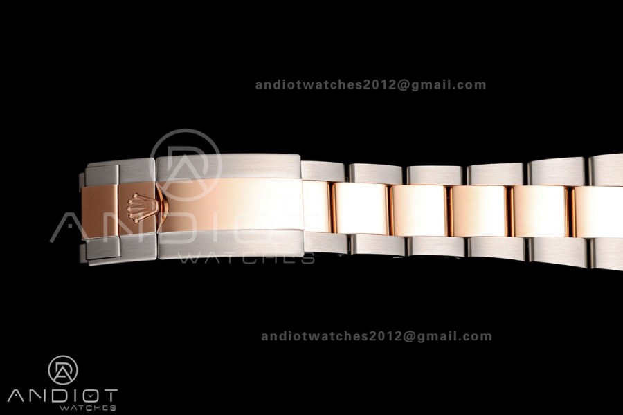 YachtMaster II 116681 SS/RG KF 1:1 Best Edition Blue Ceramic Bezel White Dial on SS/RG Bracelet A7750 V2