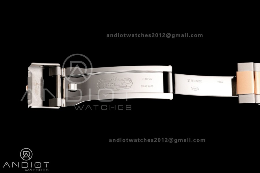 YachtMaster II 116681 SS/RG KF 1:1 Best Edition Blue Ceramic Bezel White Dial on SS/RG Bracelet A7750 V2