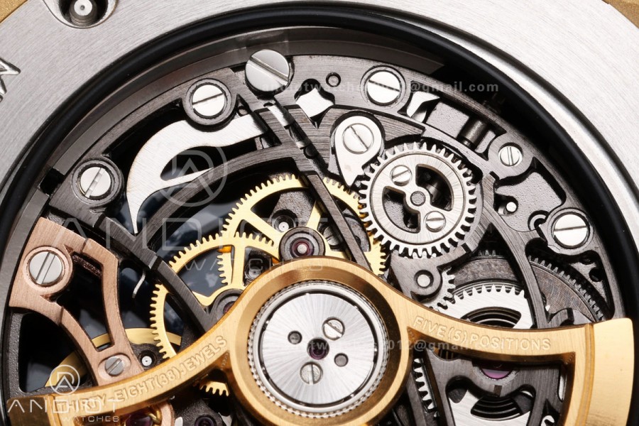 Royal Oak 41mm Openworked Frosted YG Rainbow Bezel OCTA 1:1 Best Edition on Bracelet SA3132 V3 (Free Sprung)