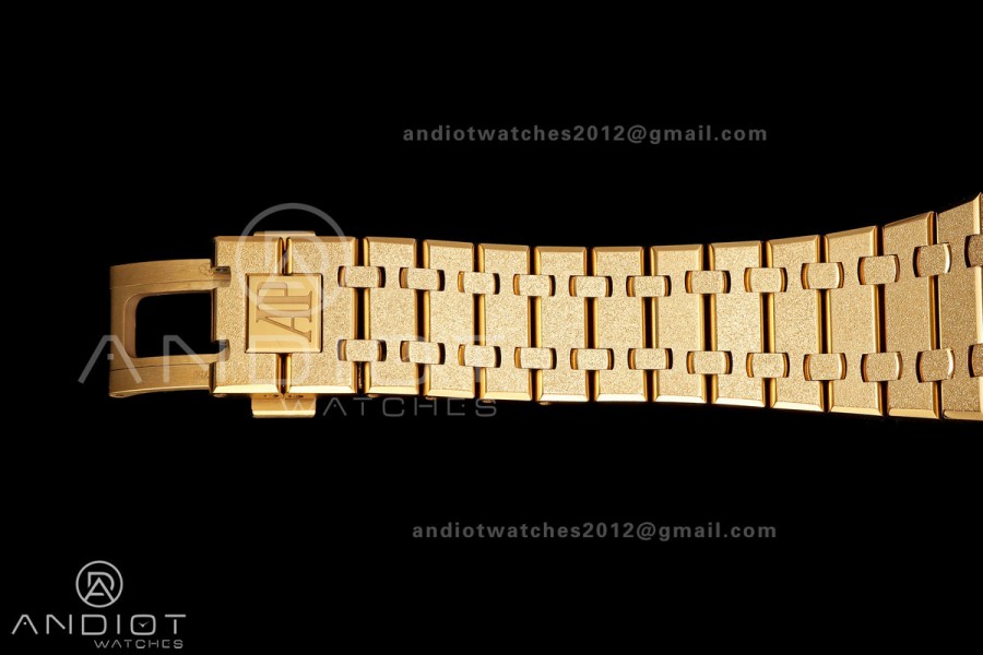 Royal Oak 41mm Openworked Frosted YG Rainbow Bezel OCTA 1:1 Best Edition on Bracelet SA3132 V3 (Free Sprung)