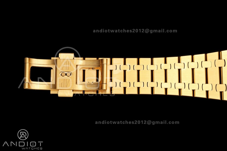 Royal Oak 41mm Openworked Frosted YG Rainbow Bezel OCTA 1:1 Best Edition on Bracelet SA3132 V3 (Free Sprung)