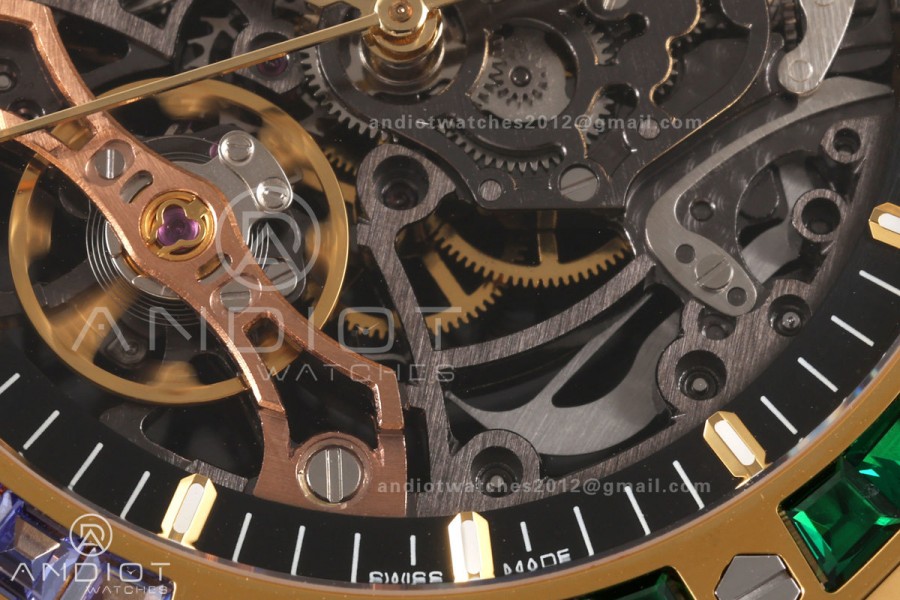 Royal Oak 41mm Openworked Frosted YG Rainbow Bezel OCTA 1:1 Best Edition on Bracelet SA3132 V3 (Free Sprung)