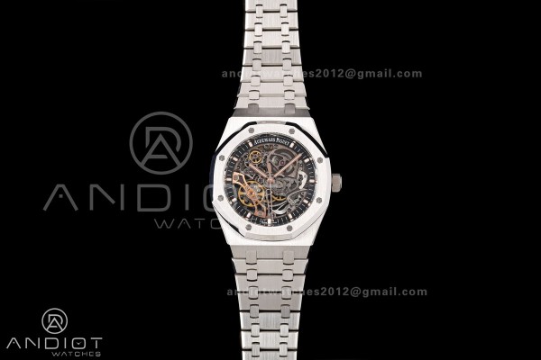 Royal Oak 41mm Openworked 15407 SS OCTA 1:1 Best Edition on SS Bracelet SA3132 V3 (Free Sprung)