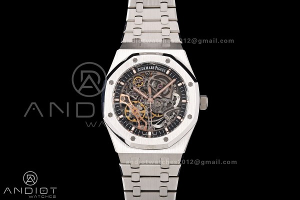 Royal Oak 41mm Openworked 15407 SS OCTA 1:1 Best Edition on SS Bracelet SA3132 V3 (Free Sprung)