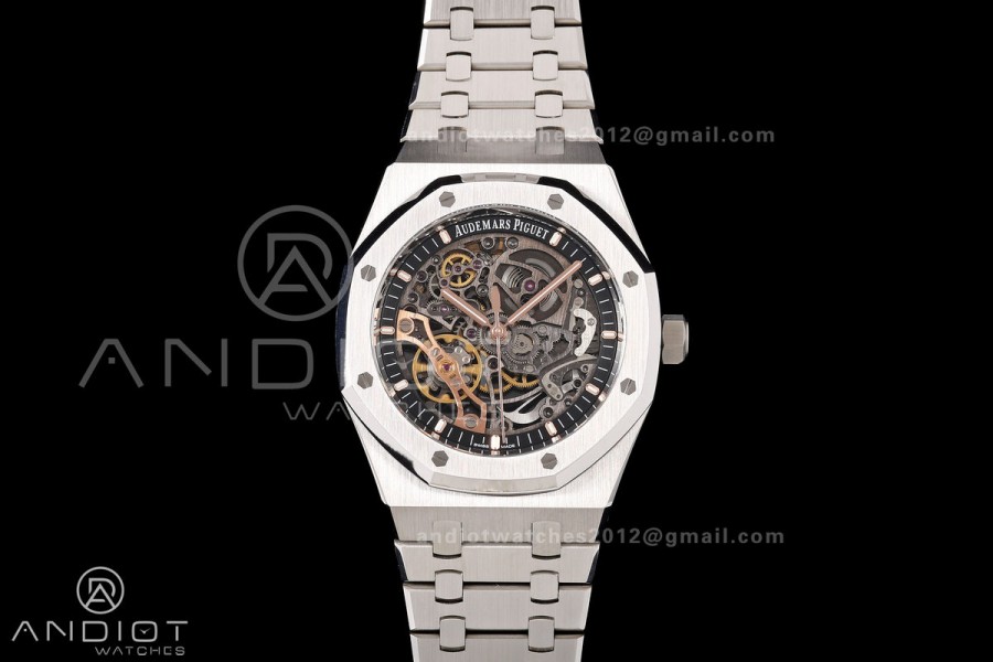 Royal Oak 41mm Openworked 15407 SS OCTA 1:1 Best Edition on SS Bracelet SA3132 V3 (Free Sprung)
