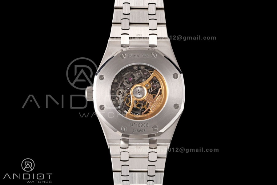 Royal Oak 41mm Openworked 15407 SS OCTA 1:1 Best Edition on SS Bracelet SA3132 V3 (Free Sprung)