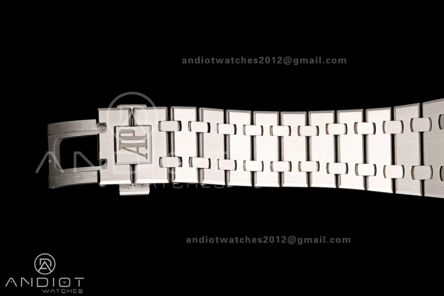 Royal Oak 41mm Openworked 15407 SS Diamonds Bezel OCTA 1:1 Best Edition on SS Bracelet SA3132 V3 (Free Sprung)