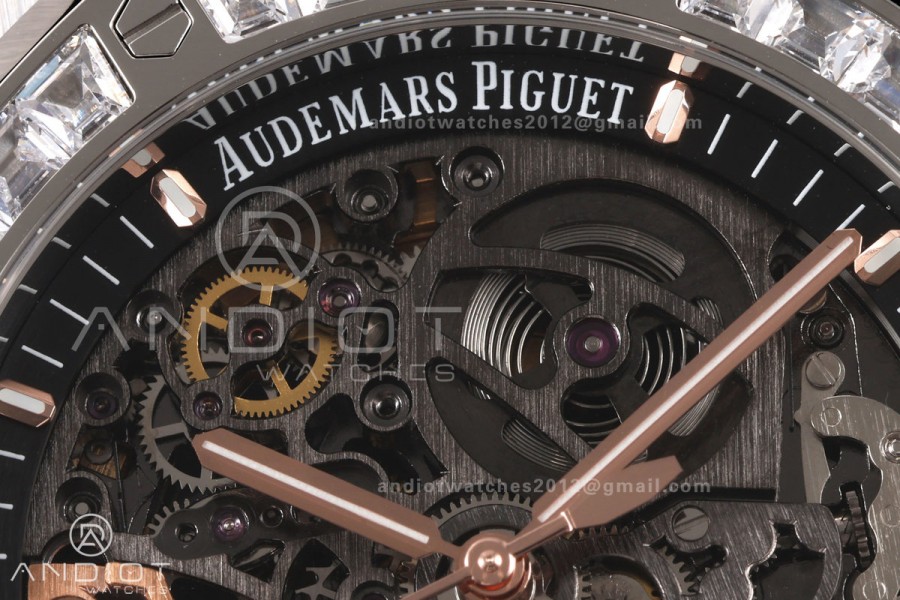 Royal Oak 41mm Openworked 15407 SS Diamonds Bezel OCTA 1:1 Best Edition on SS Bracelet SA3132 V3 (Free Sprung)