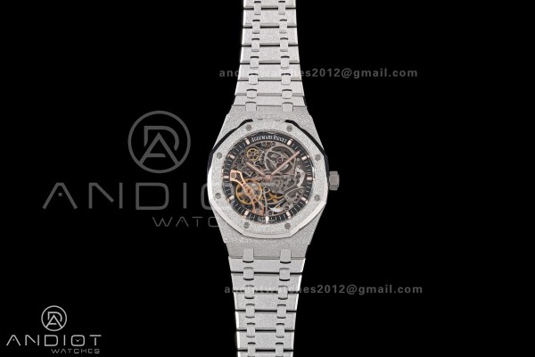Royal Oak 41mm Openworked Frosted SS OCTA 1:1 Best Edition on Bracelet SA3132 V3 (Free Sprung)