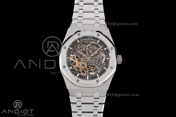 Royal Oak 41mm Openworked Frosted SS OCTA 1:1 Best Edition on Bracelet SA3132 V3 (Free Sprung)