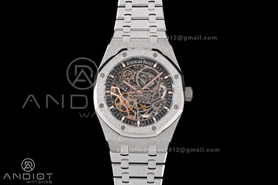 Royal Oak 41mm Openworked Frosted SS OCTA 1:1 Best Edition on Bracelet SA3132 V3 (Free Sprung)