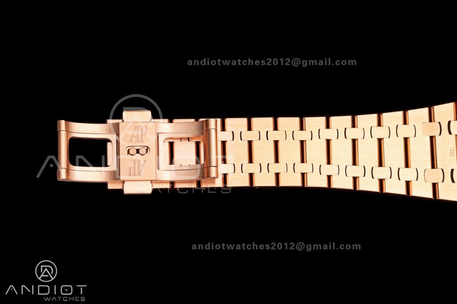 Royal Oak 41mm Openworked Frosted RG Rainbow Bezel OCTA 1:1 Best Edition on Bracelet SA3132 V3 (Free Sprung)