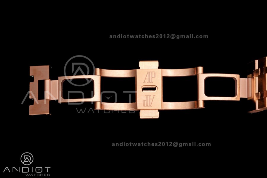 Royal Oak 41mm Openworked Frosted RG Rainbow Bezel OCTA 1:1 Best Edition on Bracelet SA3132 V3 (Free Sprung)