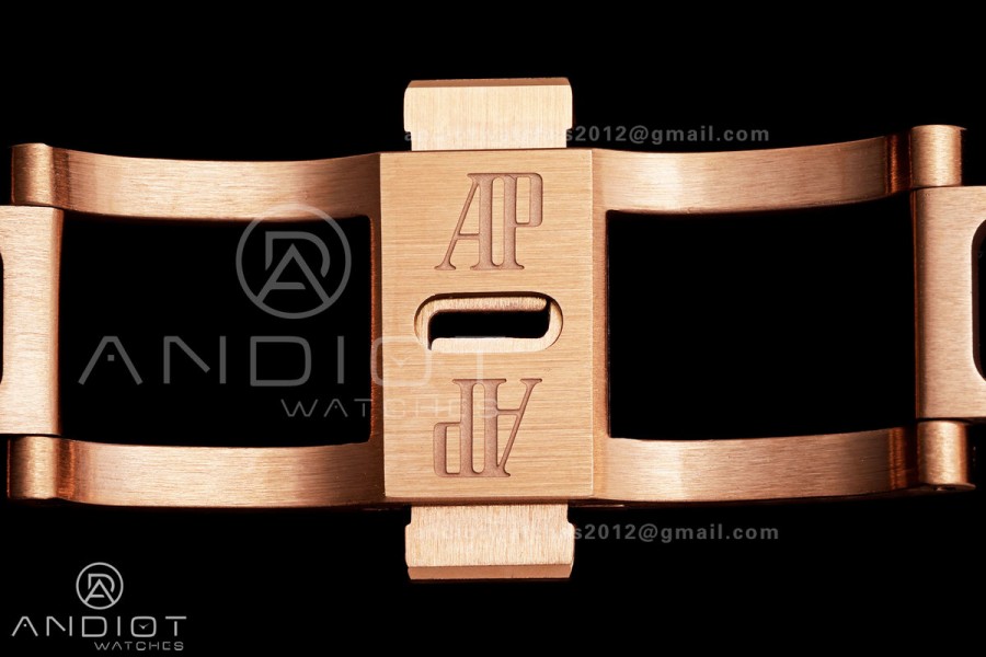 Royal Oak 41mm Openworked Frosted RG Rainbow Bezel OCTA 1:1 Best Edition on Bracelet SA3132 V3 (Free Sprung)