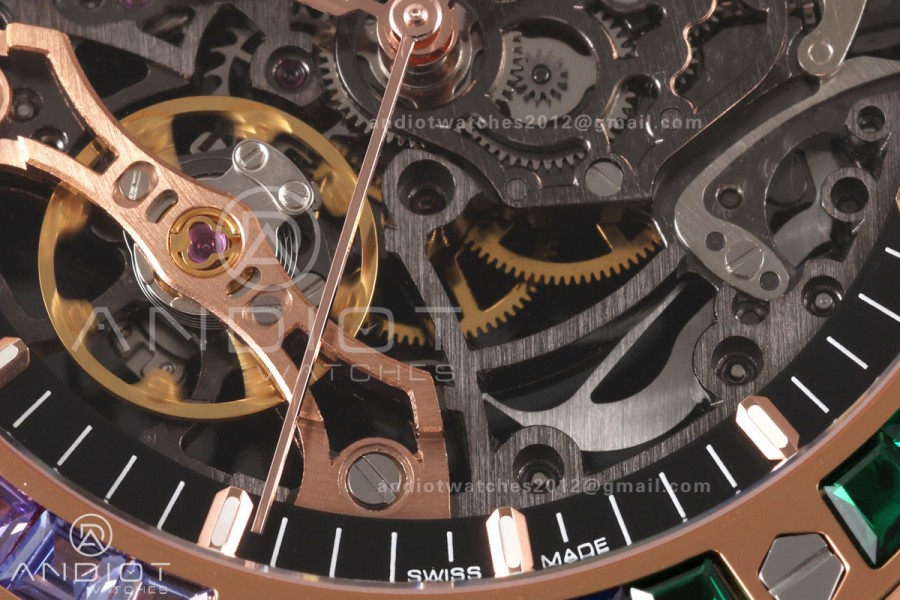 Royal Oak 41mm Openworked Frosted RG Rainbow Bezel OCTA 1:1 Best Edition on Bracelet SA3132 V3 (Free Sprung)