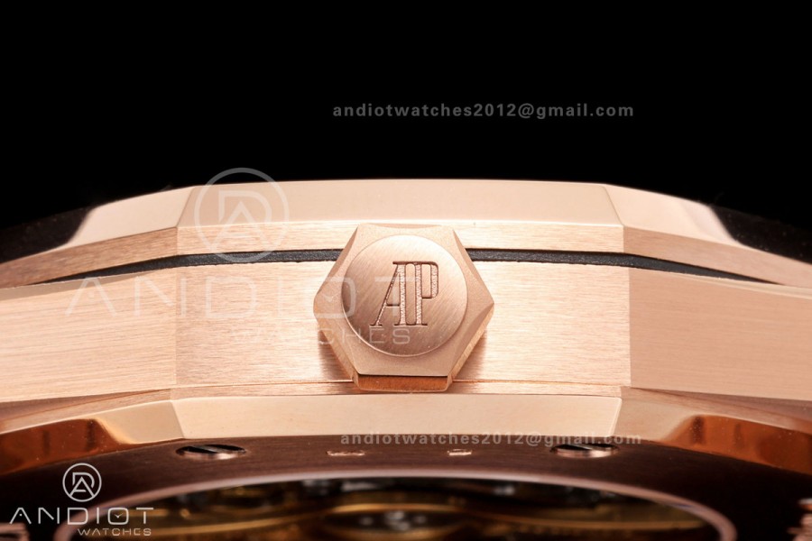Royal Oak 41mm Openworked Frosted RG Rainbow Bezel OCTA 1:1 Best Edition on Bracelet SA3132 V3 (Free Sprung)