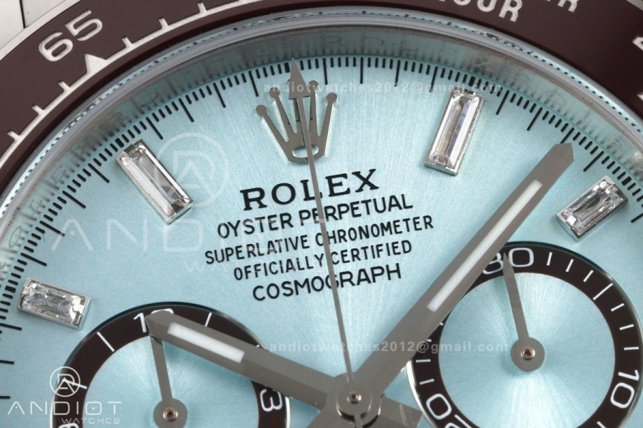 Daytona 126506 RWF 1:1 Best Edition Ice Blue Crystal Dial on SS Bracelet JH4131 Free Sprung (Weighted)