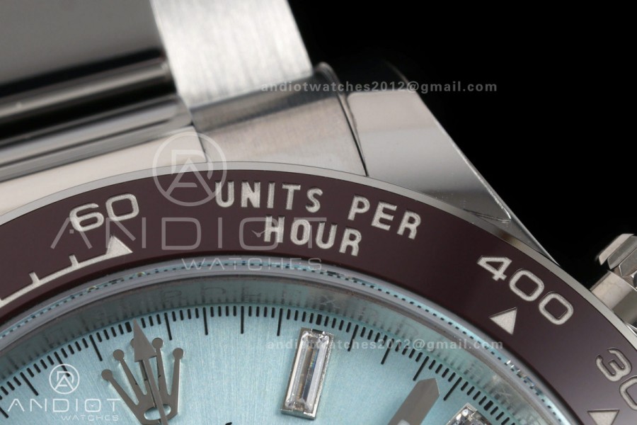 Daytona 126506 RWF 1:1 Best Edition Ice Blue Crystal Dial on SS Bracelet JH4131 Free Sprung (Weighted)