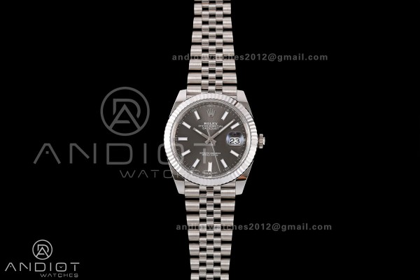 DateJust 41 126334 RWF 1:1 Best Edition Gray Stick Dial on Jubilee Bracelet JH3235 (Free Sprung)
