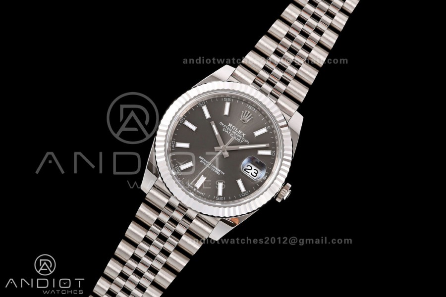 DateJust 41 126334 RWF 1:1 Best Edition Gray Stick Dial on Jubilee Bracelet JH3235 (Free Sprung)