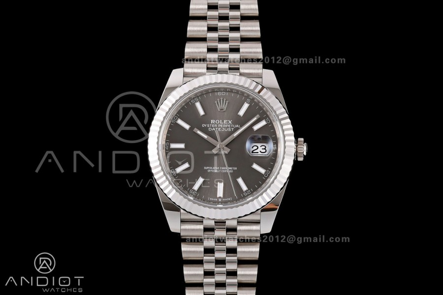DateJust 41 126334 RWF 1:1 Best Edition Gray Stick Dial on Jubilee Bracelet JH3235 (Free Sprung)