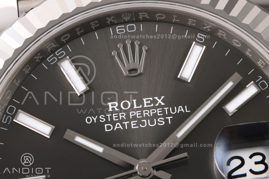 DateJust 41 126334 RWF 1:1 Best Edition Gray Stick Dial on Jubilee Bracelet JH3235 (Free Sprung)