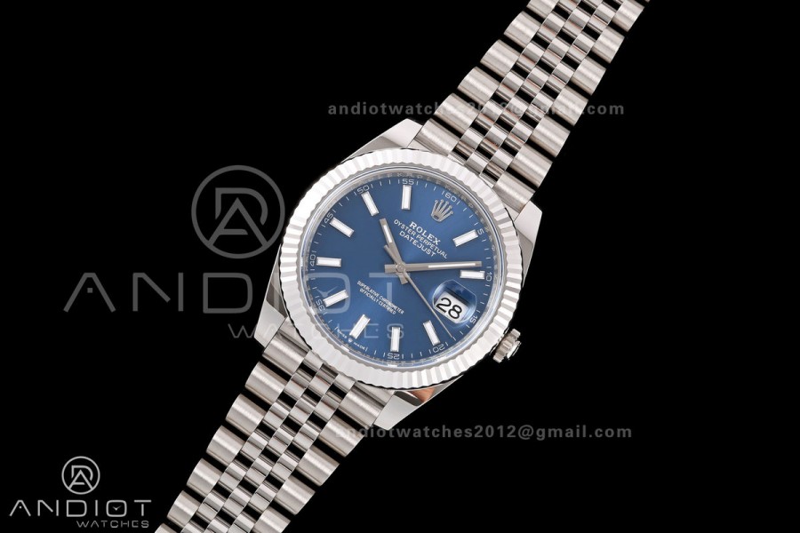 DateJust 41 126334 RWF 1:1 Best Edition Blue Stick Dial on Jubilee Bracelet JH3235 (Free Sprung)