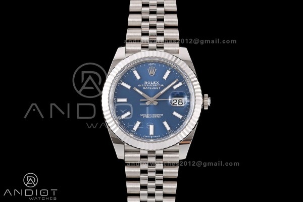 DateJust 41 126334 RWF 1:1 Best Edition Blue Stick Dial on Jubilee Bracelet JH3235 (Free Sprung)