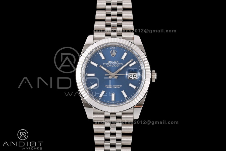 DateJust 41 126334 RWF 1:1 Best Edition Blue Stick Dial on Jubilee Bracelet JH3235 (Free Sprung)