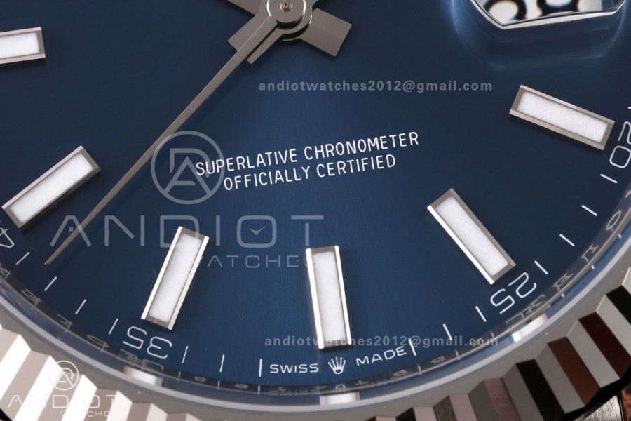 DateJust 41 126334 RWF 1:1 Best Edition Blue Stick Dial on Jubilee Bracelet JH3235 (Free Sprung)