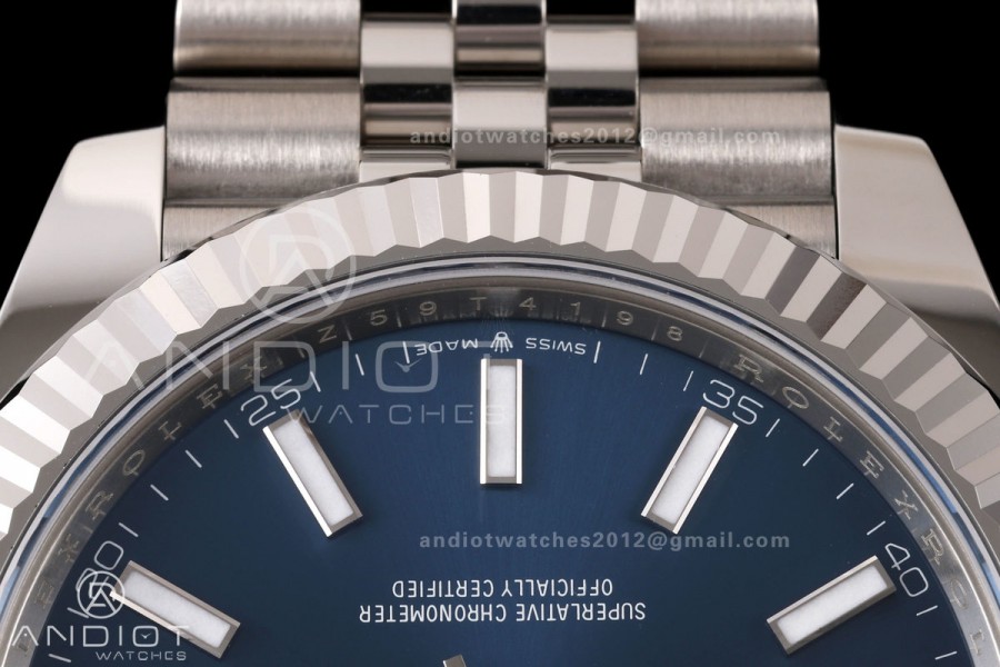 DateJust 41 126334 RWF 1:1 Best Edition Blue Stick Dial on Jubilee Bracelet JH3235 (Free Sprung)