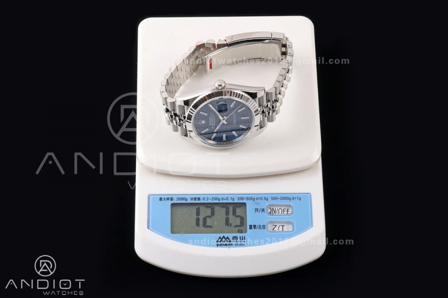 DateJust 41 126334 RWF 1:1 Best Edition Blue Textured Stick Dial on Jubilee Bracelet JH3235 (Free Sprung)