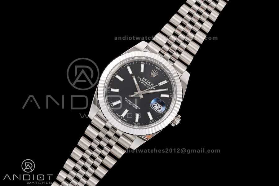 DateJust 41 126334 RWF 1:1 Best Edition Black Stick Dial on Jubilee Bracelet JH3235 (Free Sprung)