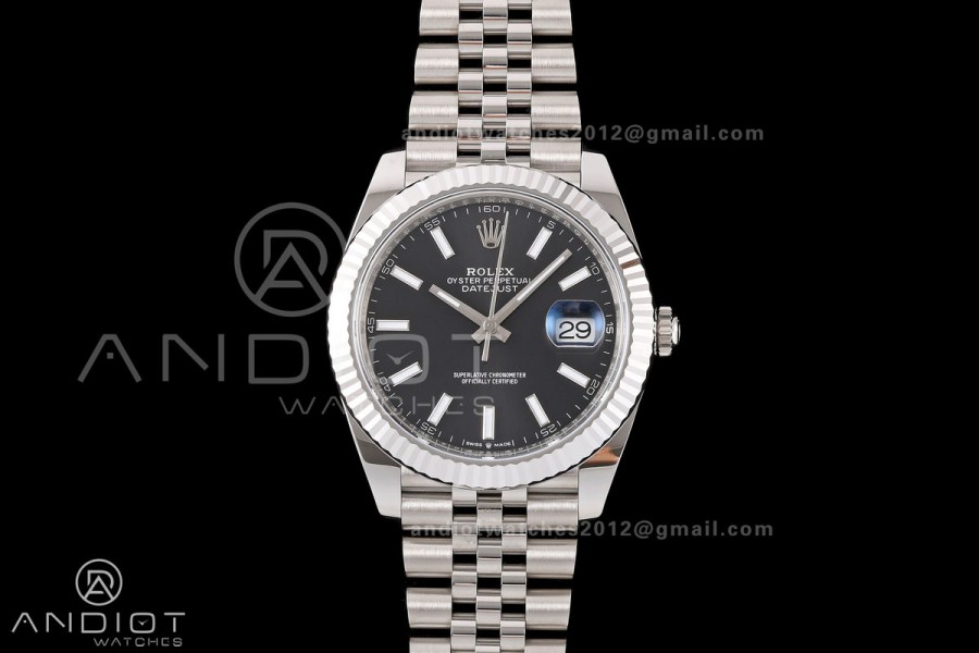 DateJust 41 126334 RWF 1:1 Best Edition Black Stick Dial on Jubilee Bracelet JH3235 (Free Sprung)