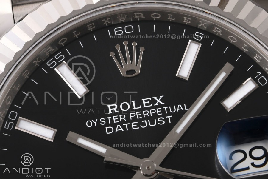 DateJust 41 126334 RWF 1:1 Best Edition Black Stick Dial on Jubilee Bracelet JH3235 (Free Sprung)