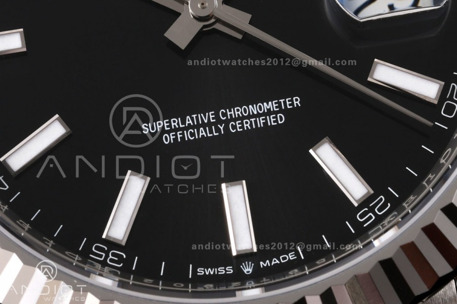 DateJust 41 126334 RWF 1:1 Best Edition Black Stick Dial on Jubilee Bracelet JH3235 (Free Sprung)