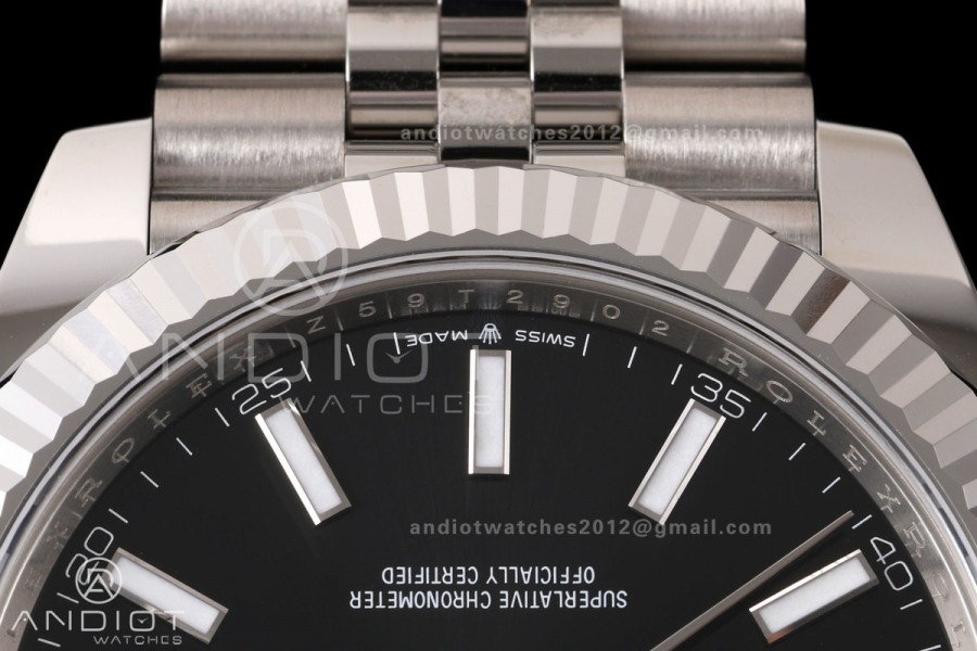 DateJust 41 126334 RWF 1:1 Best Edition Black Stick Dial on Jubilee Bracelet JH3235 (Free Sprung)