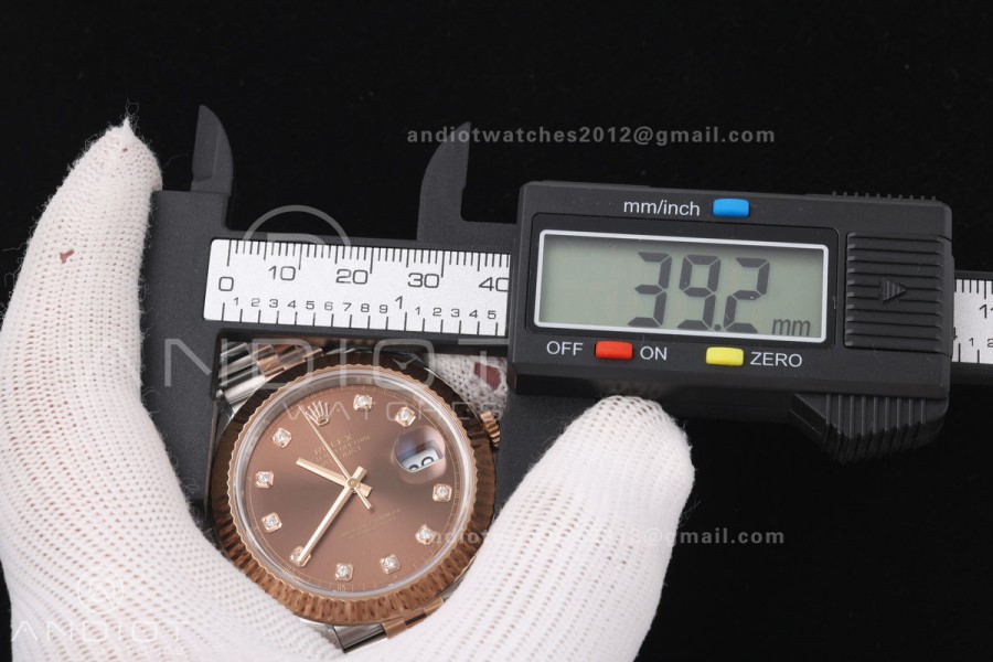 DateJust 41 126331 SS/RG VSF 1:1 Best Edition Brown Diamonds Dial on Jubilee Bracelet VS3235 V2