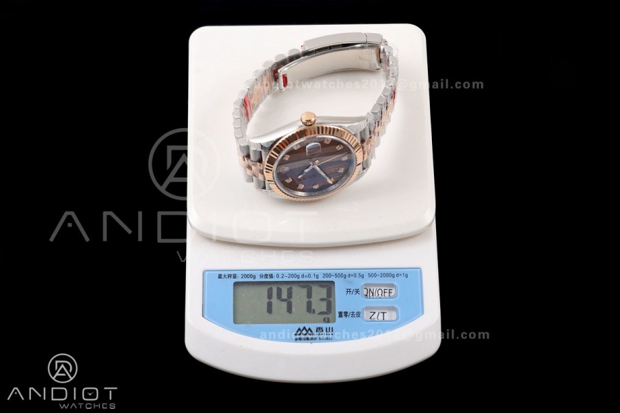 DateJust 41 126331 SS/RG VSF 1:1 Best Edition Brown Diamonds Dial on Jubilee Bracelet VS3235 V2