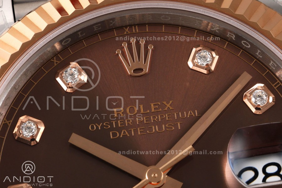 DateJust 41 126331 SS/RG VSF 1:1 Best Edition Brown Diamonds Dial on Jubilee Bracelet VS3235 V2