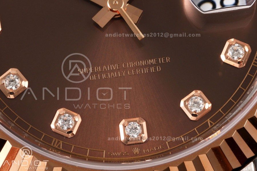 DateJust 41 126331 SS/RG VSF 1:1 Best Edition Brown Diamonds Dial on Jubilee Bracelet VS3235 V2