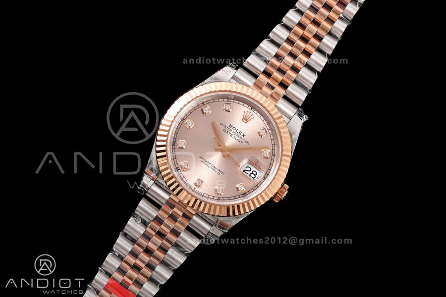 DateJust 41 126331 SS/RG VSF 1:1 Best Edition RG Diamonds Dial on Jubilee Bracelet VS3235 V2