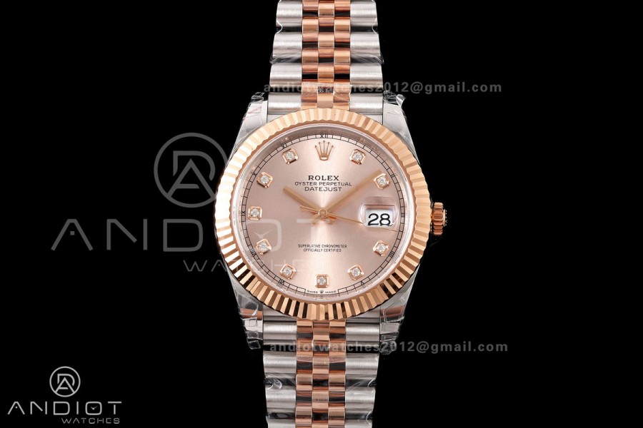 DateJust 41 126331 SS/RG VSF 1:1 Best Edition RG Diamonds Dial on Jubilee Bracelet VS3235 V2