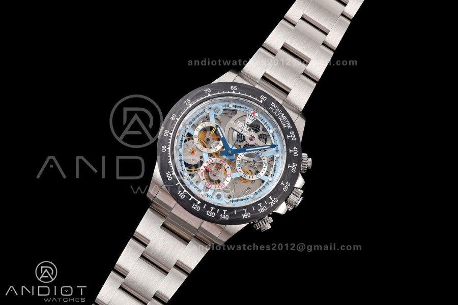 Daytona La Montaoya SONIC Best Edition Skeleton Blue Dial on SS Oyster Bracelet SA4130