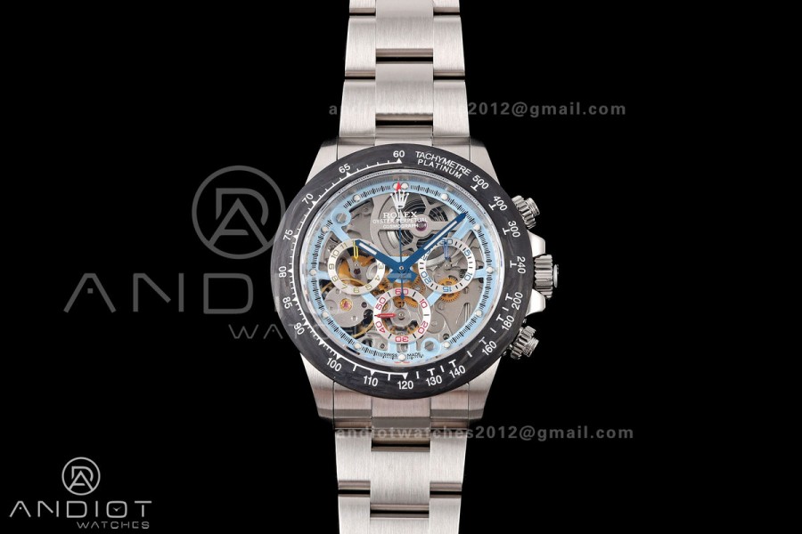 Daytona La Montaoya SONIC Best Edition Skeleton Blue Dial on SS Oyster Bracelet SA4130