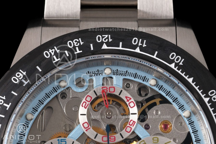 Daytona La Montaoya SONIC Best Edition Skeleton Blue Dial on SS Oyster Bracelet SA4130