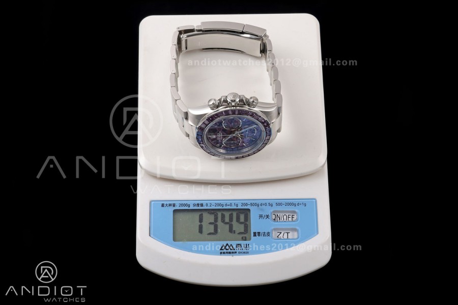Daytona Arolla SONIC Best Edition Purple Crystal Skeleton Dial Diamonds Bezel on SS Oyster Bracelet SA4130