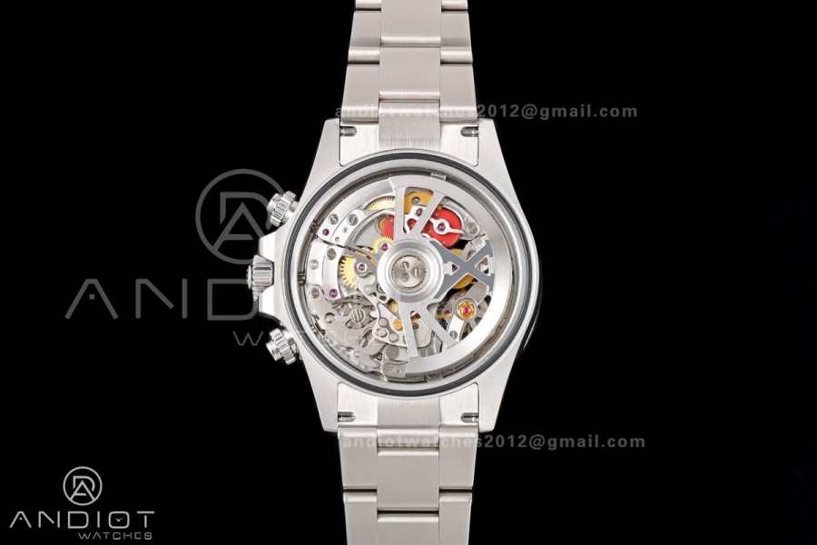 Daytona Arolla SONIC Best Edition Blue Crystal Skeleton Dial White Diamonds Bezel on SS Oyster Bracelet SA4130