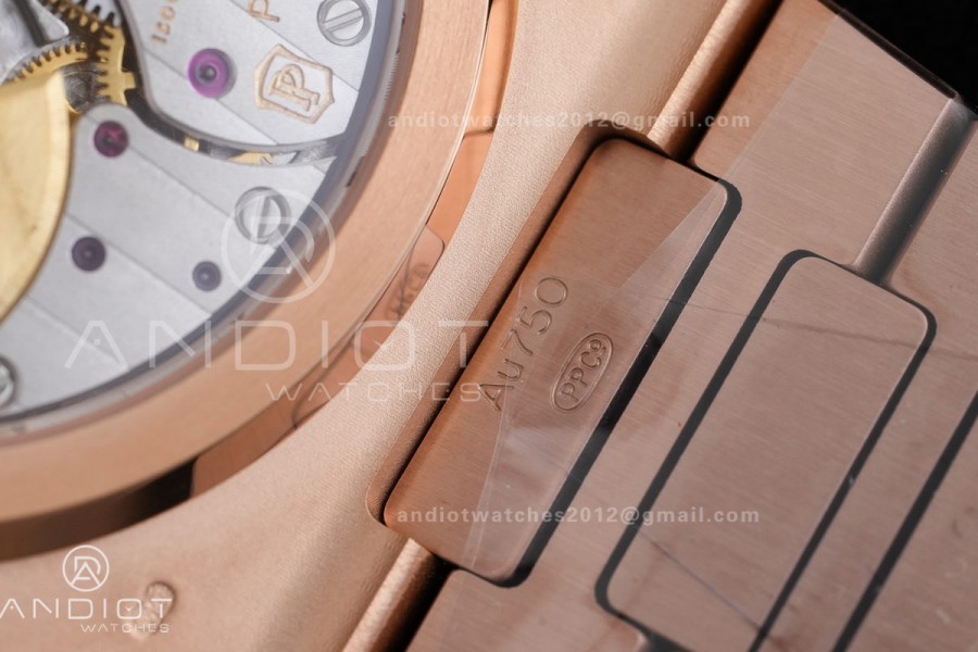 Nautilus 5712-1A 001 RG WSF 1:1 Best Edition Brown Dial On RG Bracelet Super Clone JH240